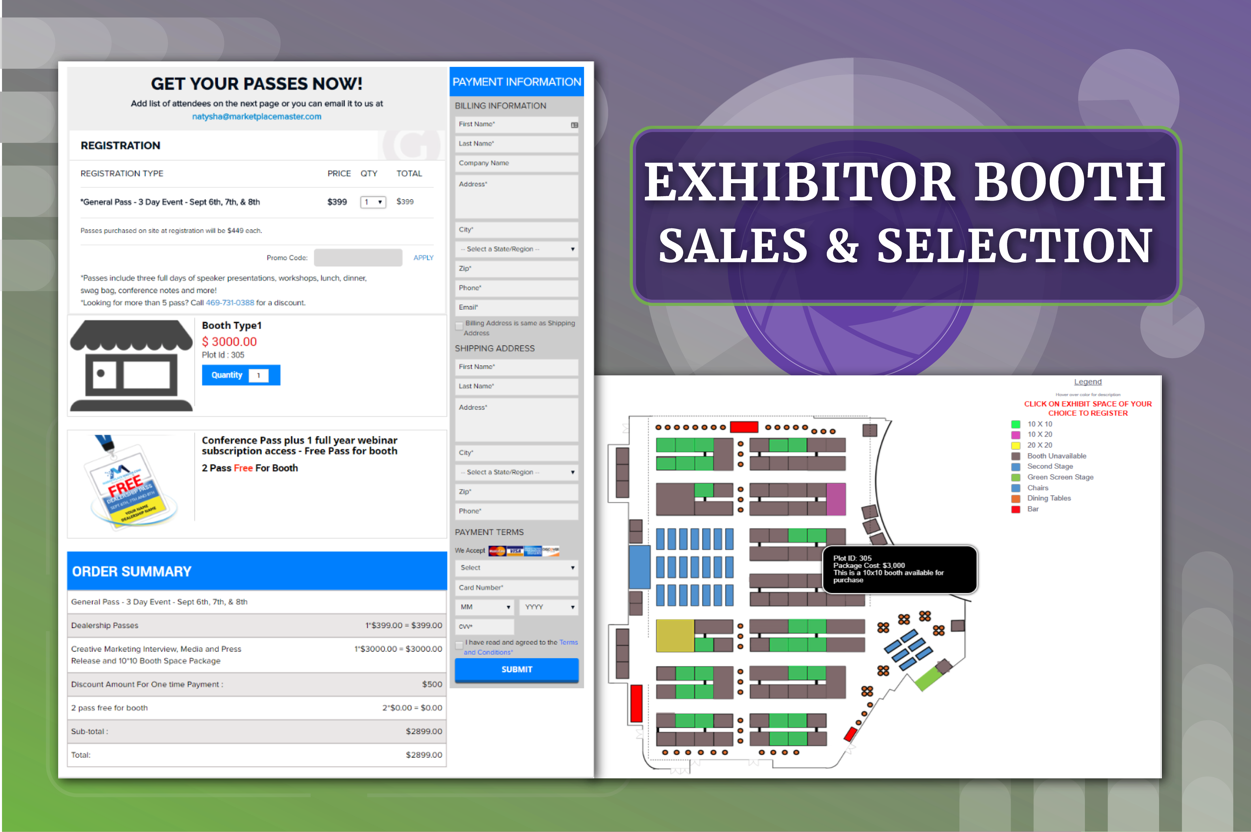 Exhibitor booth layout and application forms